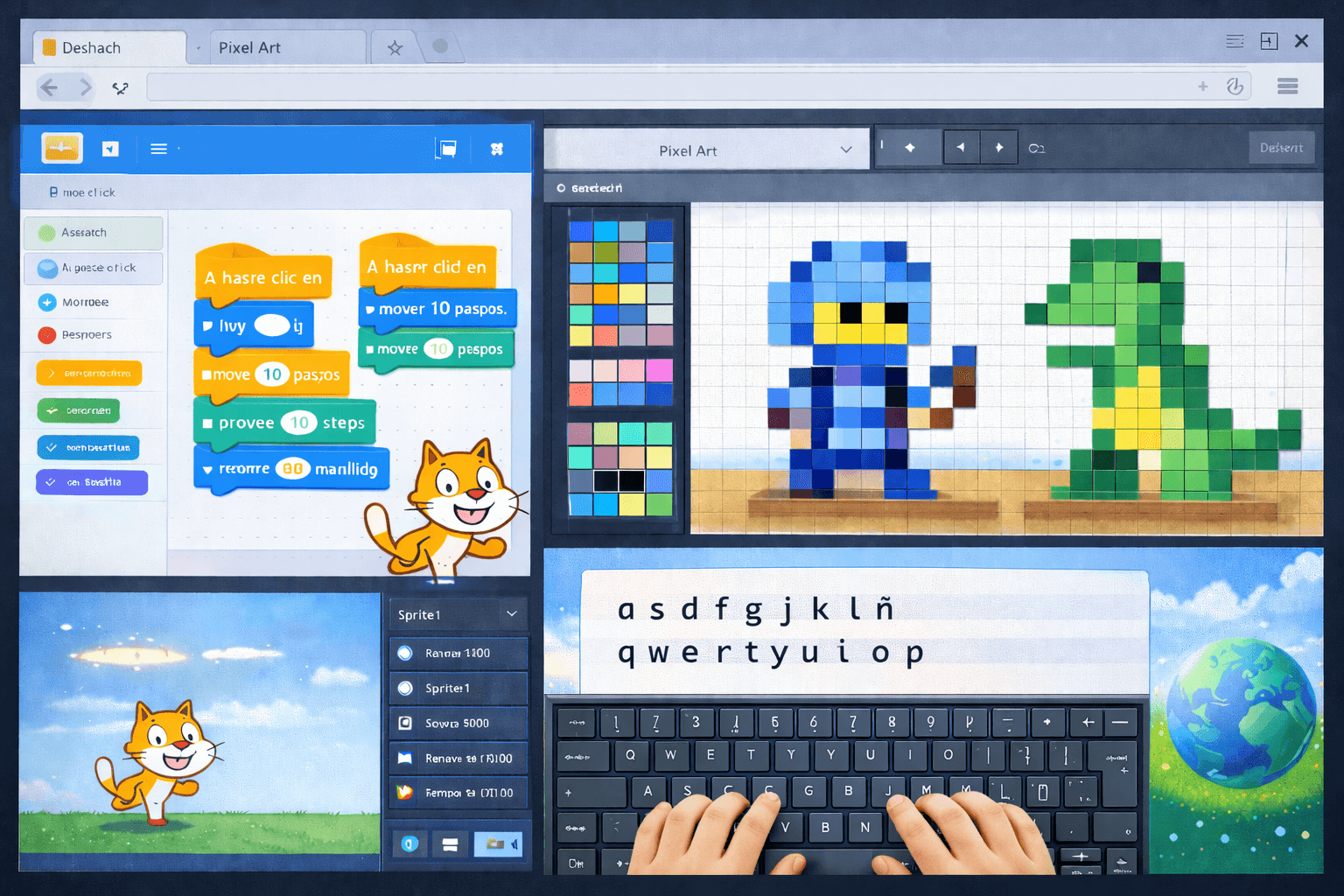 curso oline en directo de programación para niños de 6 a 8 años